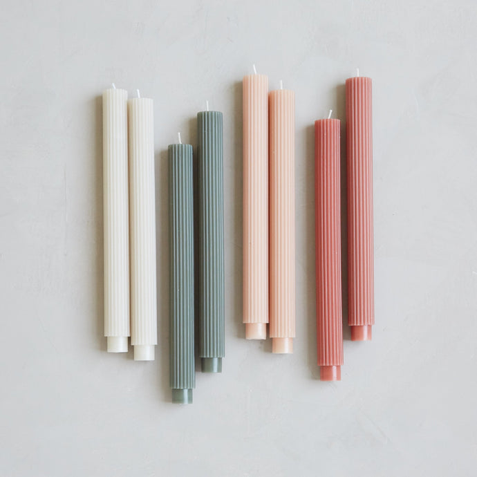 ribbed taper candles