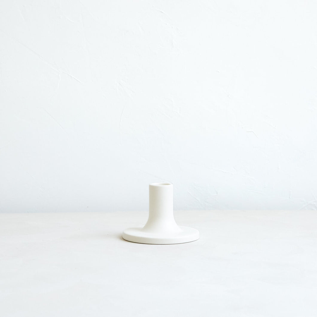 Ceramic Taper Holder-White/Round