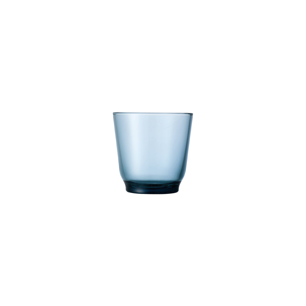 blue glass tumbler