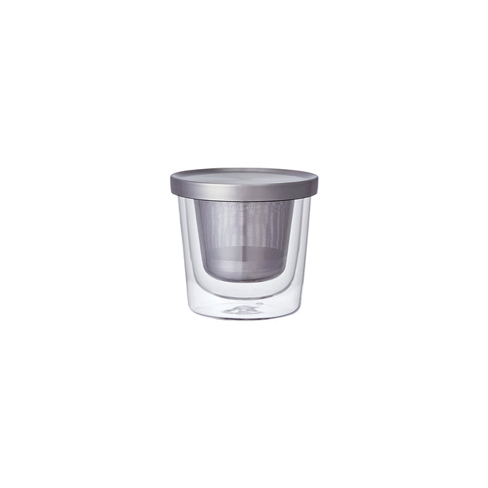 glass cup with tea strainer